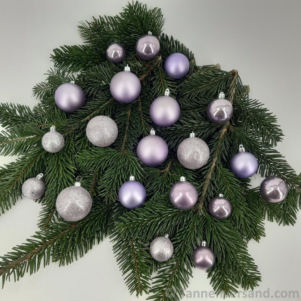 Weihnachtskugel Bruchfest Heidelila 6 cm Glanz Matt Glitter Mix 1